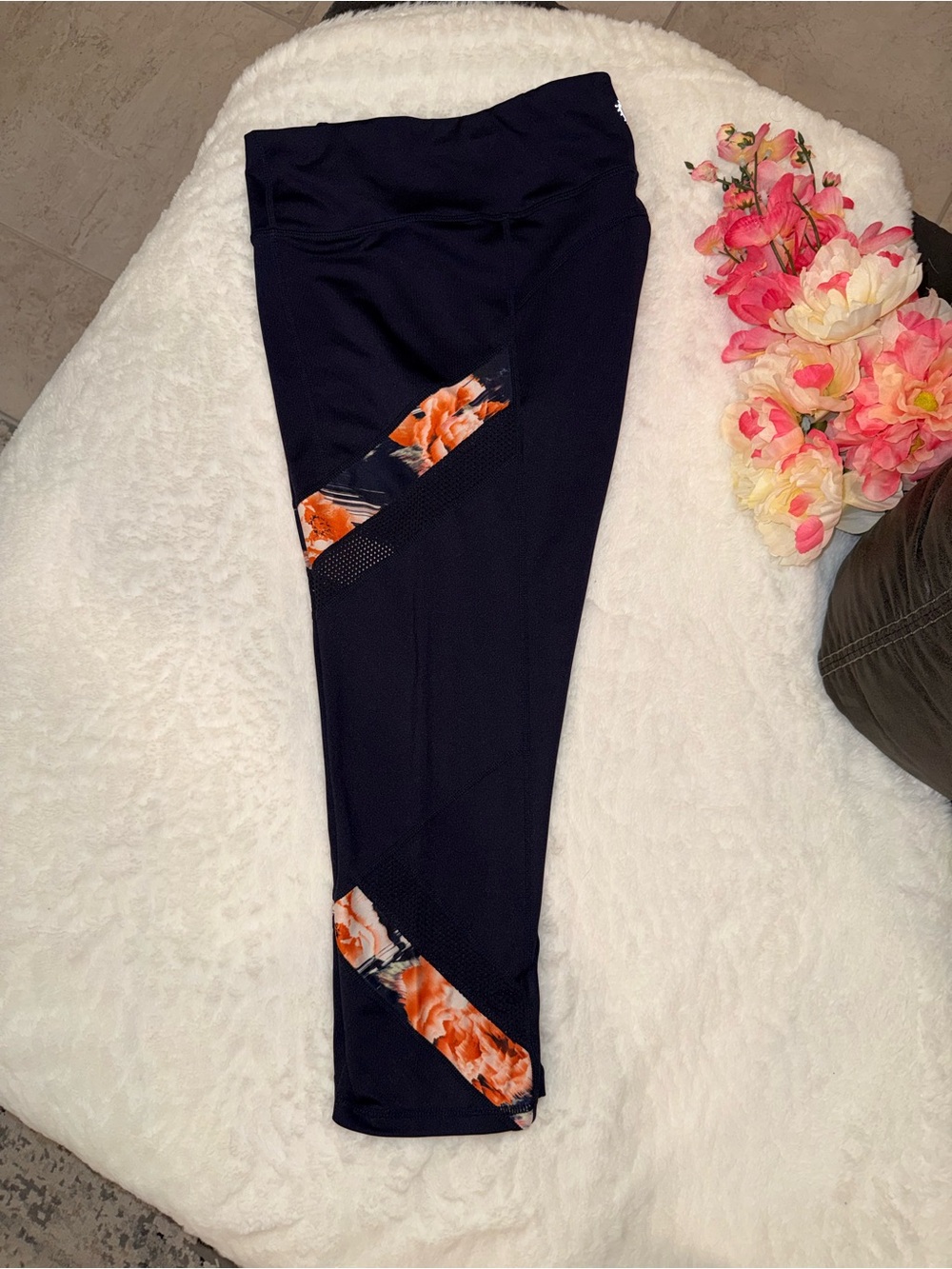 2 x 20$ Betsey Johnson Navy 'Give Love Get Love' High-Waist Leggings Size L